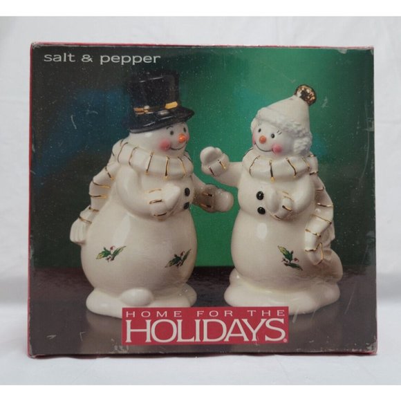 Home for the Holidays 2004 Snowman Couple Salt & Pepper Shaker Set #56005 - Picture 11 of 14